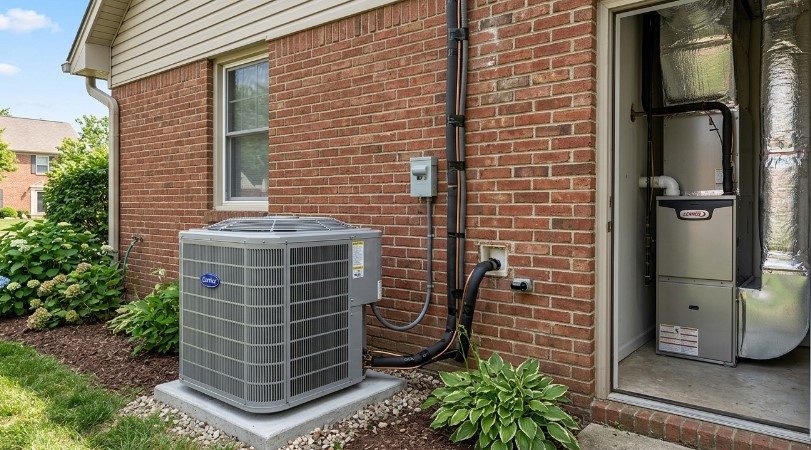 Air Conditioner Compressor outside the house