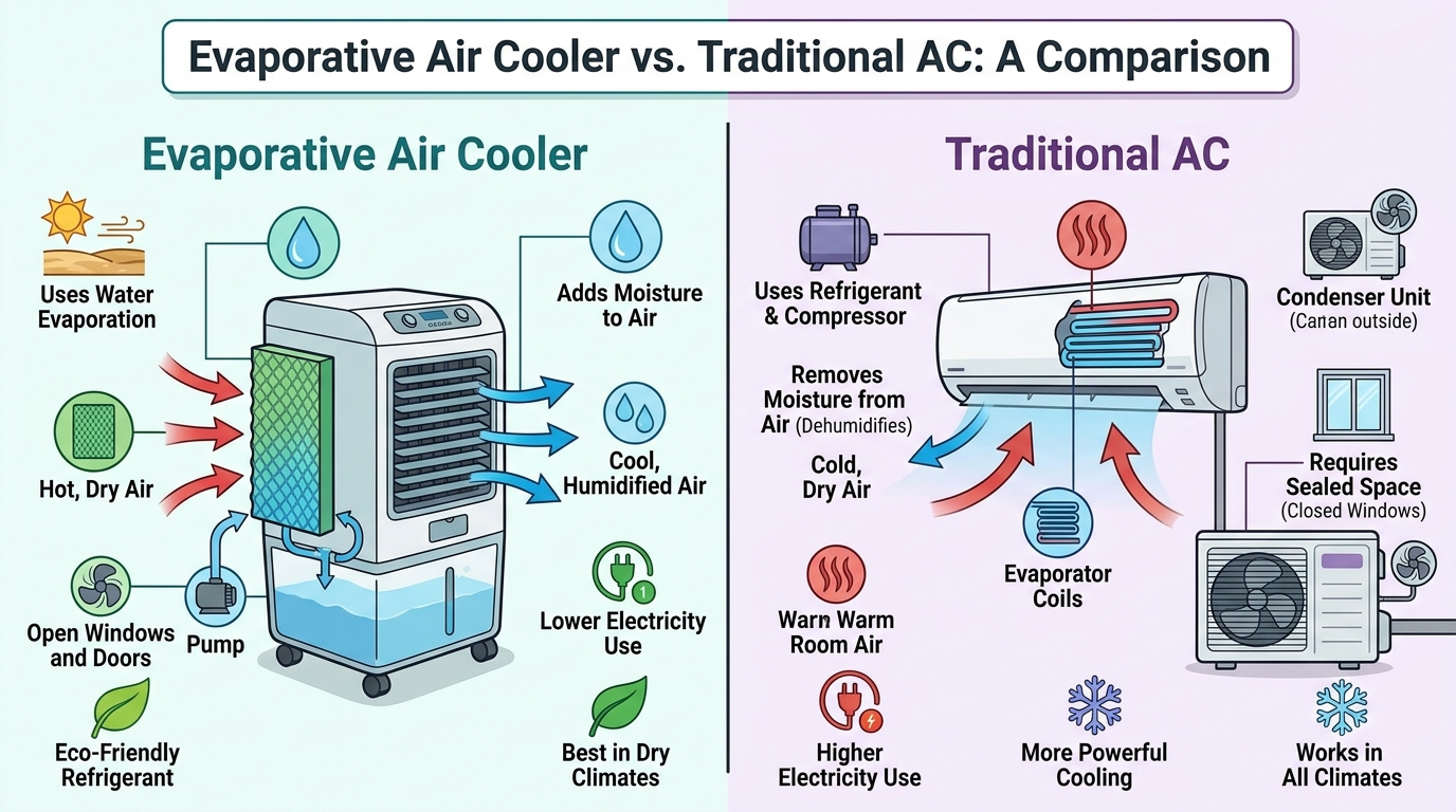 Evaporative cooler and air conditioner comparison - Big Easy Air Conditioning